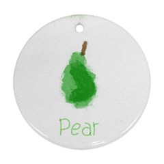 Pear Fruit Watercolor Painted Round Ornament (two Sides)