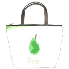 Pear Fruit Watercolor Painted Bucket Bag