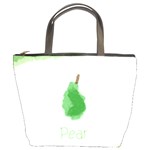 Pear Fruit Watercolor Painted Bucket Bag Front