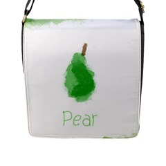 Pear Fruit Watercolor Painted Flap Closure Messenger Bag (l) by Mariart