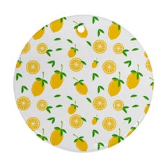 Illustrations Lemon Citrus Fruit Yellow Round Ornament (two Sides)