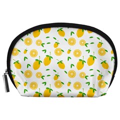 Illustrations Lemon Citrus Fruit Yellow Accessory Pouch (large) by Alisyart