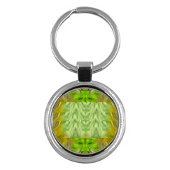 Landscape In A Green Structural Habitat Ornate Key Chain (round) by pepitasart