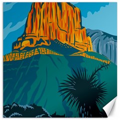 Guadalupe Mountains National Park With El Capitan Peak Texas United States Wpa Poster Art Color Canvas 16  X 16  by retrovectors