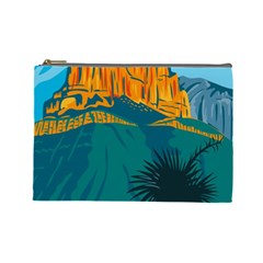 Guadalupe Mountains National Park With El Capitan Peak Texas United States Wpa Poster Art Color Cosmetic Bag (large) by retrovectors