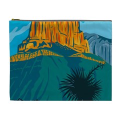 Guadalupe Mountains National Park With El Capitan Peak Texas United States Wpa Poster Art Color Cosmetic Bag (xl) by retrovectors