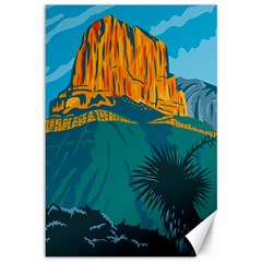 Guadalupe Mountains National Park With El Capitan Peak Texas United States Wpa Poster Art Color Canvas 12  X 18  by retrovectors