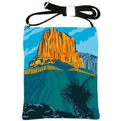 Guadalupe Mountains National Park With El Capitan Peak Texas United States Wpa Poster Art Color Shoulder Sling Bag by retrovectors