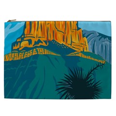 Guadalupe Mountains National Park With El Capitan Peak Texas United States Wpa Poster Art Color Cosmetic Bag (xxl) by retrovectors