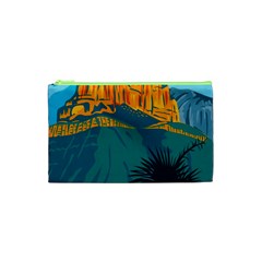 Guadalupe Mountains National Park With El Capitan Peak Texas United States Wpa Poster Art Color Cosmetic Bag (xs) by retrovectors