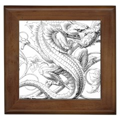 Dragon Lizard Vector Monster Framed Tile by HermanTelo