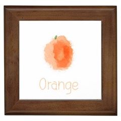 Orange Fruit Watercolor Painted Framed Tile