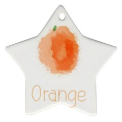 Orange Fruit Watercolor Painted Ornament (star)