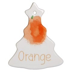 Orange Fruit Watercolor Painted Christmas Tree Ornament (two Sides) by Mariart