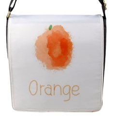 Orange Fruit Watercolor Painted Flap Closure Messenger Bag (s)