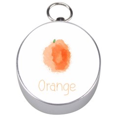 Orange Fruit Watercolor Painted Silver Compasses by Mariart