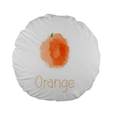 Orange Fruit Watercolor Painted Standard 15  Premium Flano Round Cushions