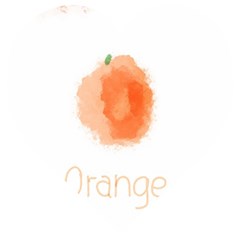 Orange Fruit Watercolor Painted Wooden Puzzle Heart by Mariart