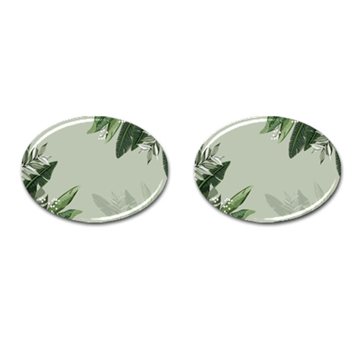 Banana Pattern Plant Cufflinks (Oval)