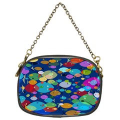 Illustrations Sea Fish Swimming Colors Chain Purse (two Sides)