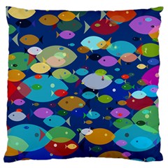 Illustrations Sea Fish Swimming Colors Standard Flano Cushion Case (two Sides)