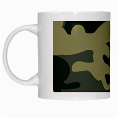 Green Military Camouflage Pattern White Mugs by fashionpod