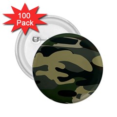 Green Military Camouflage Pattern 2 25  Buttons (100 Pack)  by fashionpod