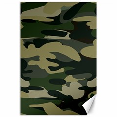 Green Military Camouflage Pattern Canvas 24  X 36  by fashionpod