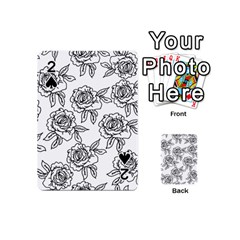 Line Art Black And White Rose Playing Cards 54 Designs (mini)