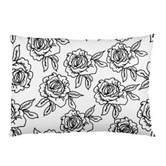 Line Art Black And White Rose Pillow Case (two Sides)