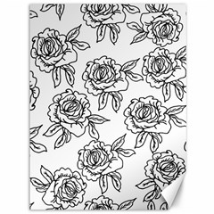 Line Art Black And White Rose Canvas 36  X 48 