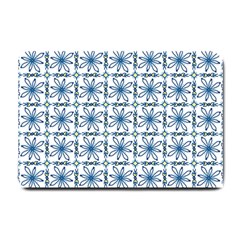 Blue Floral Pattern Small Doormat  by MintanArt