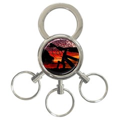 Mountain Bike Parked At Waterfront Park003 3-ring Key Chain by dflcprintsclothing