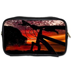 Mountain Bike Parked At Waterfront Park003 Toiletries Bag (one Side) by dflcprintsclothing