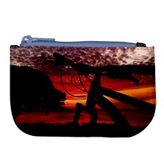 Mountain Bike Parked At Waterfront Park003 Large Coin Purse by dflcprintsclothing