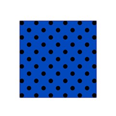Large Black Polka Dots On Absolute Zero Blue - Satin Bandana Scarf by FashionLane