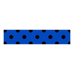 Large Black Polka Dots On Absolute Zero Blue - Velvet Scrunchie by FashionLane