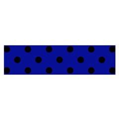 Large Black Polka Dots On Admiral Blue - Satin Scarf (oblong)