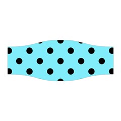 Large Black Polka Dots On Arctic Blue - Stretchable Headband