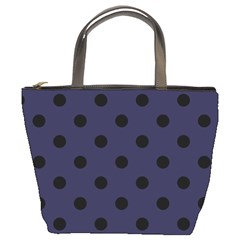 Large Black Polka Dots On Astral Aura - Bucket Bag by FashionLane