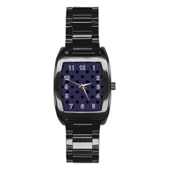 Large Black Polka Dots On Astral Aura - Stainless Steel Barrel Watch