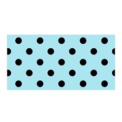 Large Black Polka Dots On Blizzard Blue - Satin Wrap by FashionLane
