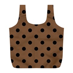 Large Black Polka Dots On Brown Bear - Full Print Recycle Bag (l)