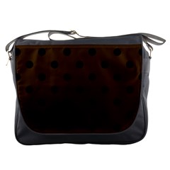 Large Black Polka Dots On Brunette Brown - Messenger Bag