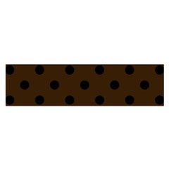 Large Black Polka Dots On Brunette Brown - Satin Scarf (oblong)