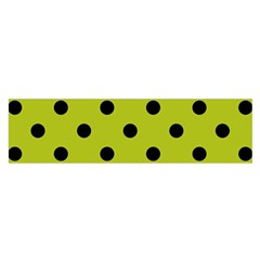 Large Black Polka Dots On Acid Green - Satin Scarf (oblong)