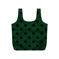 Large Black Polka Dots On Eden Green - Full Print Recycle Bag (s)