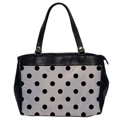 Large Black Polka Dots On Abalone Grey - Oversize Office Handbag by FashionLane