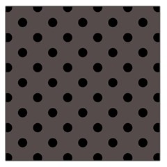 Large Black Polka Dots On Ash Grey - Large Satin Scarf (square)