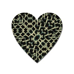 Dark Interlace Motif Mosaic Pattern Heart Magnet by dflcprintsclothing